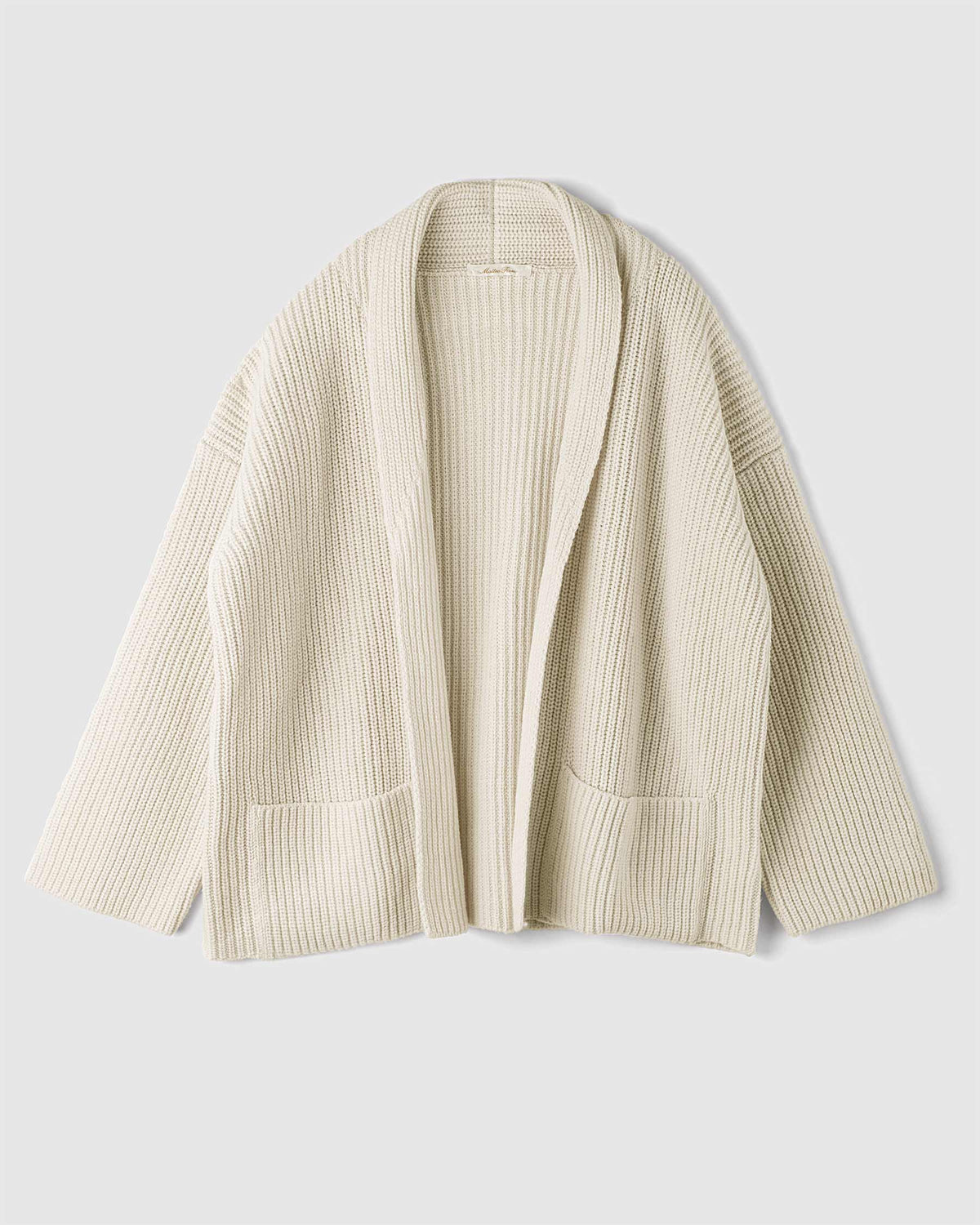 Cardigan Pesante con lavorazione a coste in lana merino e cashmere, made in Italy. Brand Matteo Fiorio Maglieria