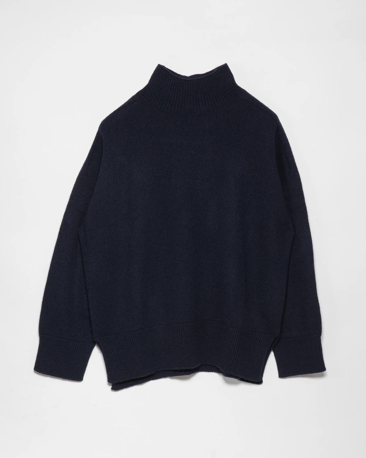 Maglione da donna con collo a lupetto  due fili in Lana e Cashmere colore Blu. Brand Matteo Fiorio Maglieria