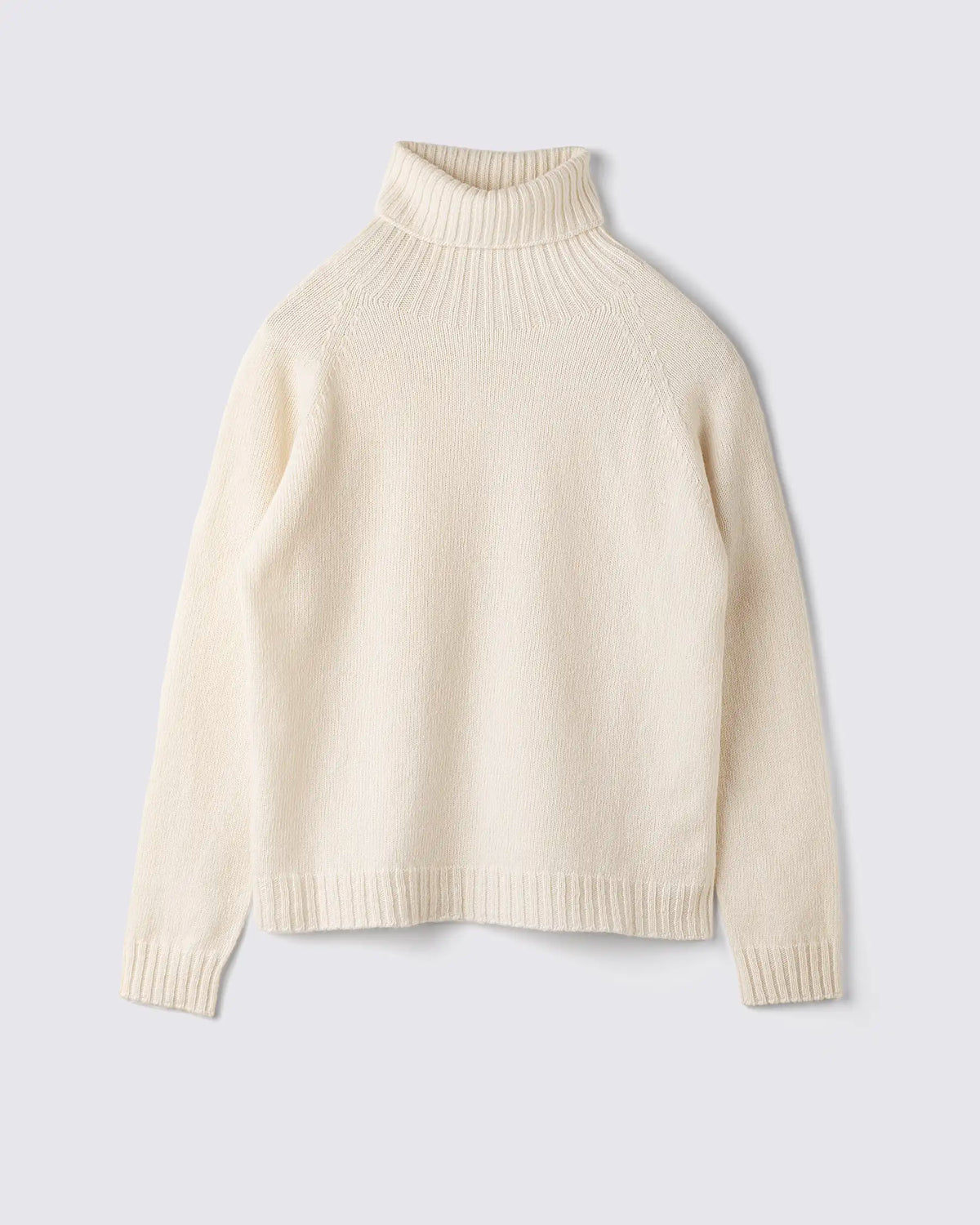 Dolcevita donna, manica raglan lana merino e cashmere colore Bianco, made in Italy. Brand Matteo Fiorio Maglieria.