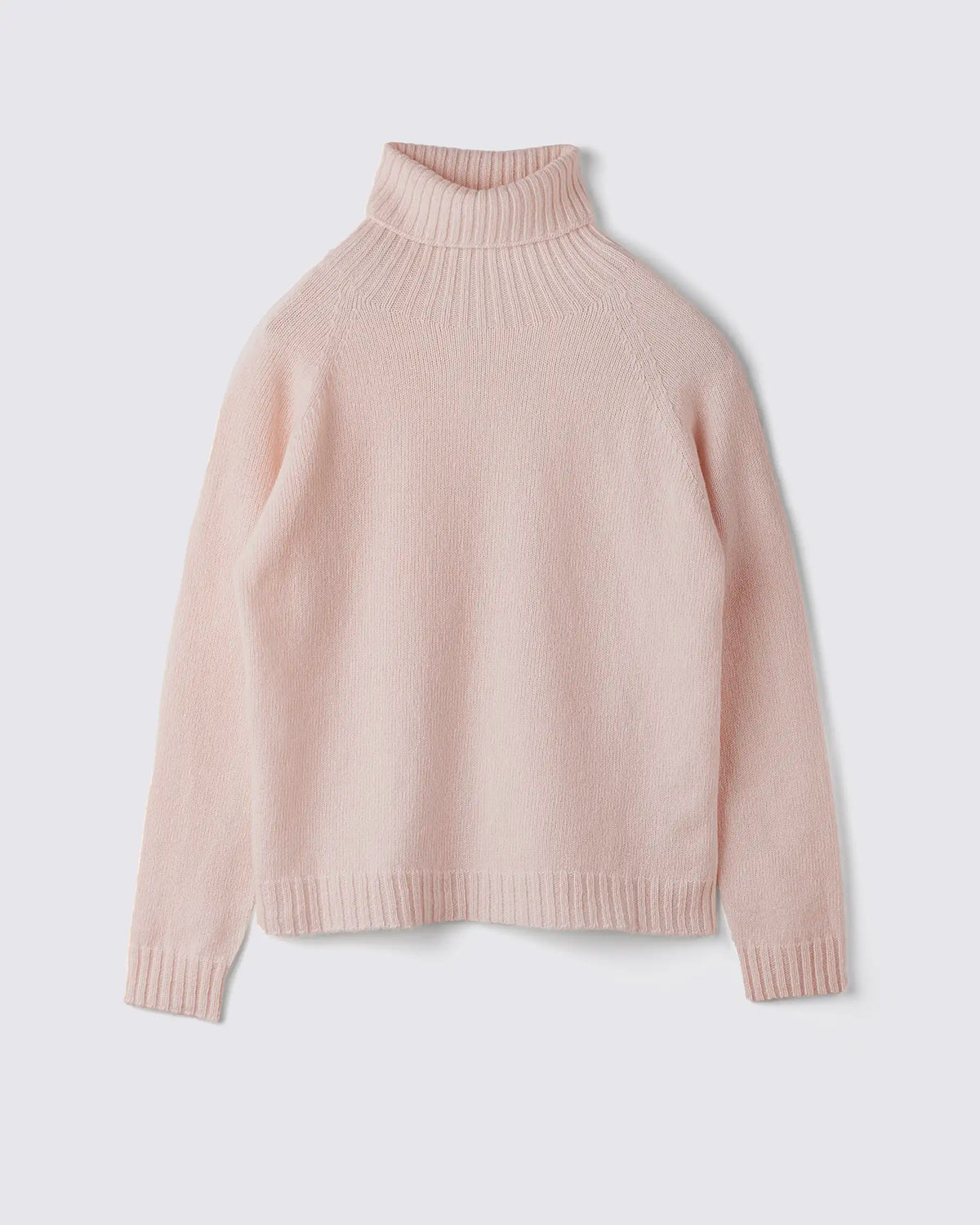 Dolcevita donna, manica raglan lana merino e cashmere colore Rosa, made in Italy. Brand Matteo Fiorio Maglieria.