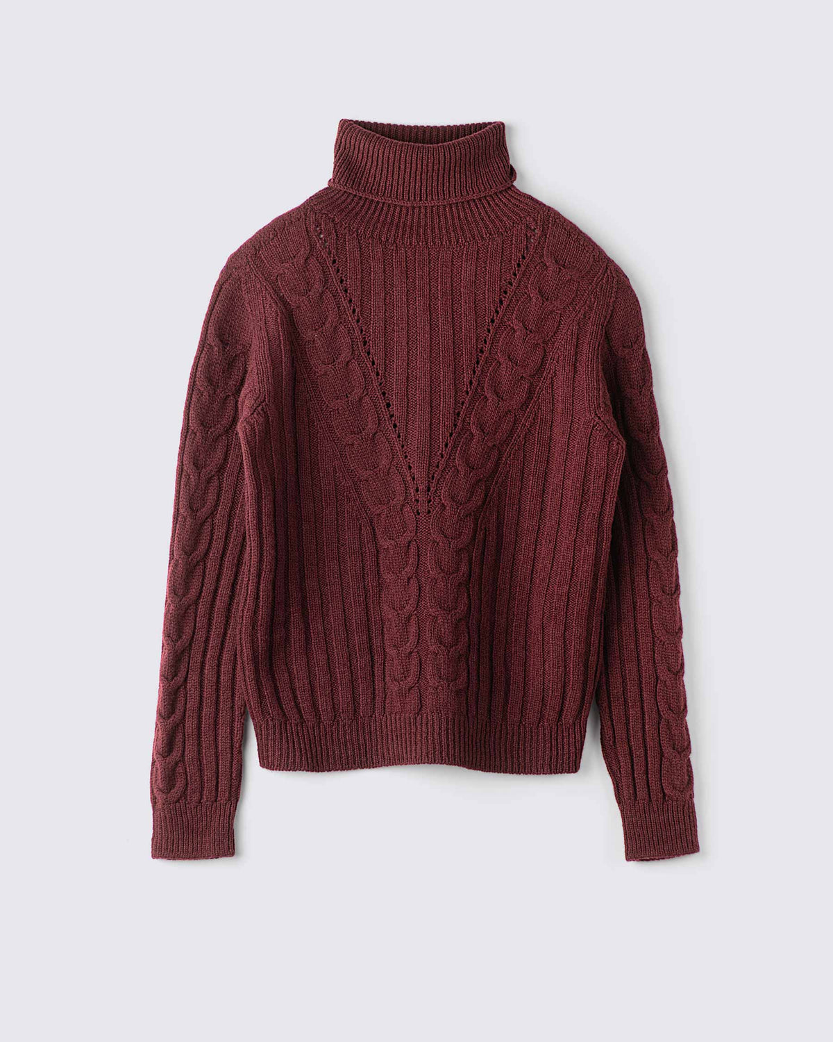 Dolcevita donna colore Bordeaux in lana e Cashmere, made in Italy. Brand Matteo Fiorio Maglieria