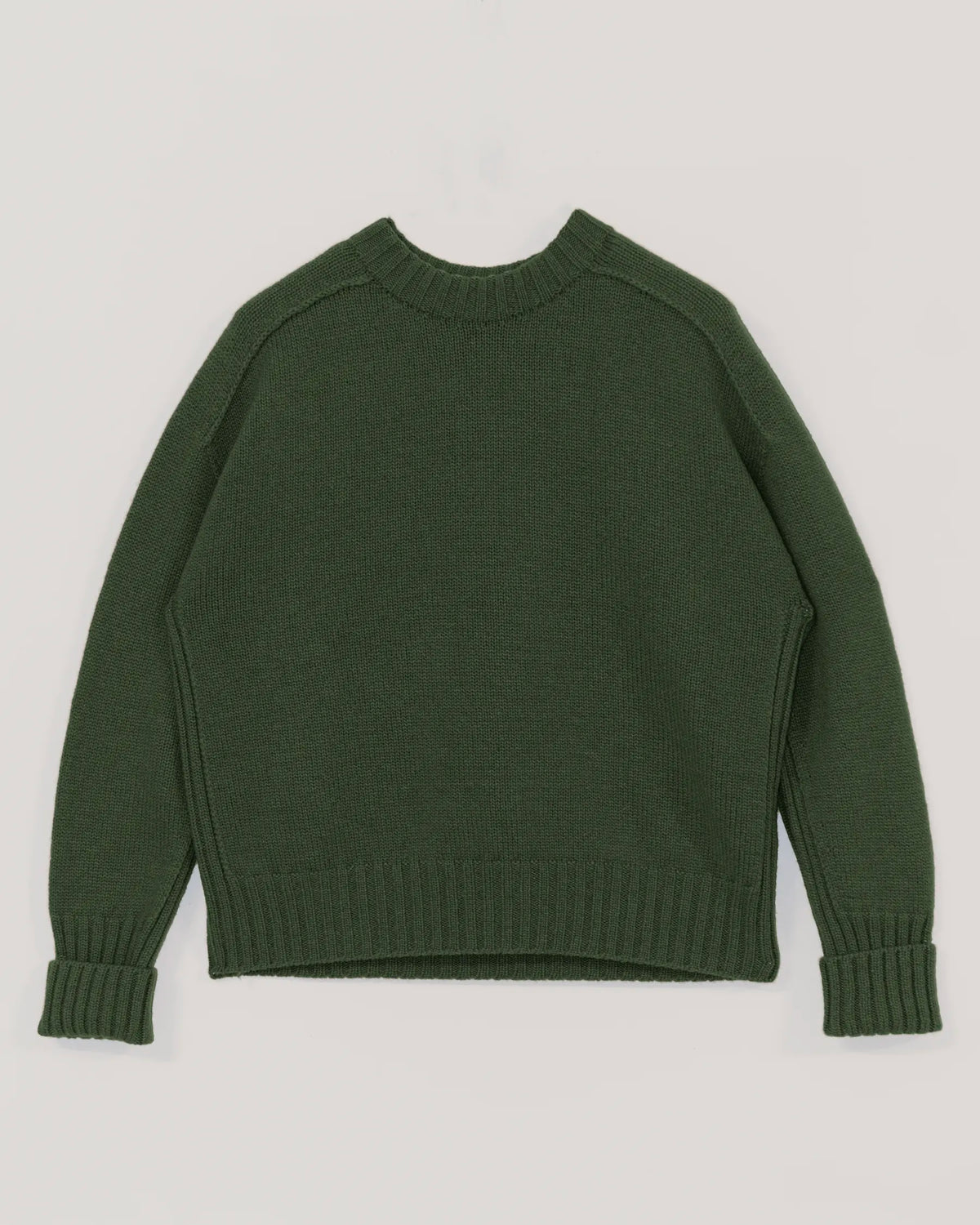 Girocollo donna pesante in Lana e Cashmere colore Verde, made in Italy. Brand Matteo Fiorio Maglieria.