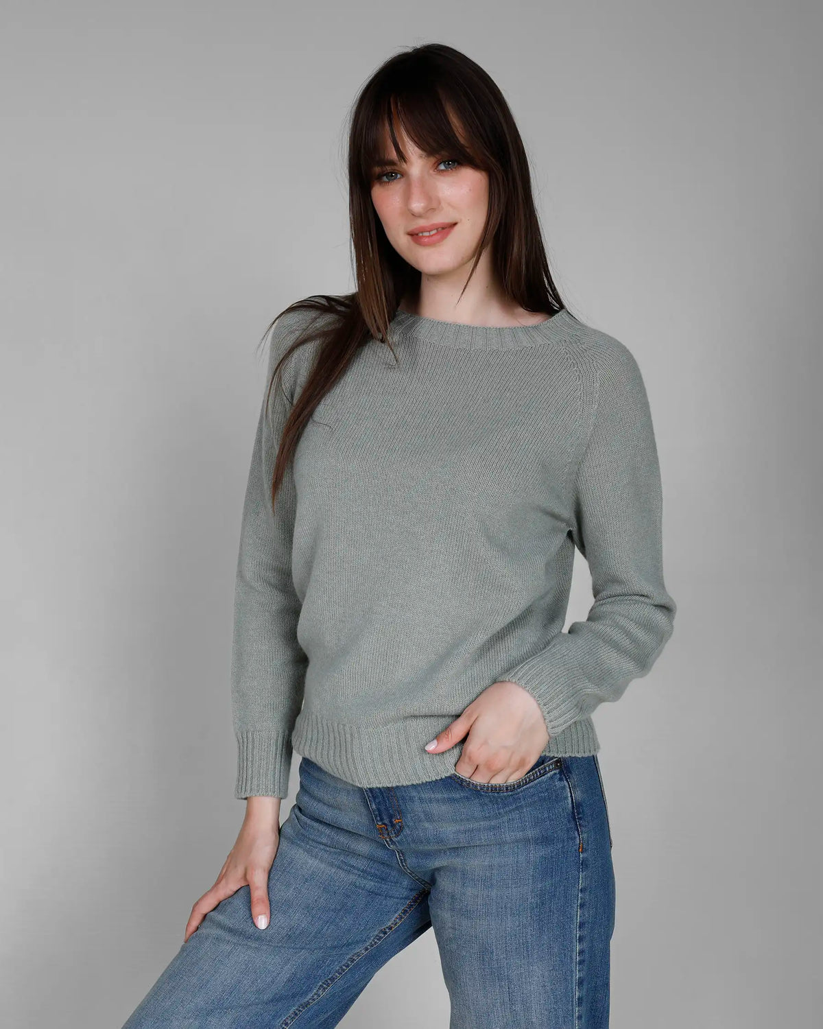 Girocollo Scatolina Lana Merino e Cashmere due Fili