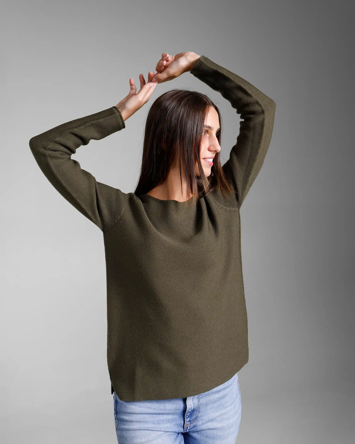 Girocollo in punto links pura lana merino