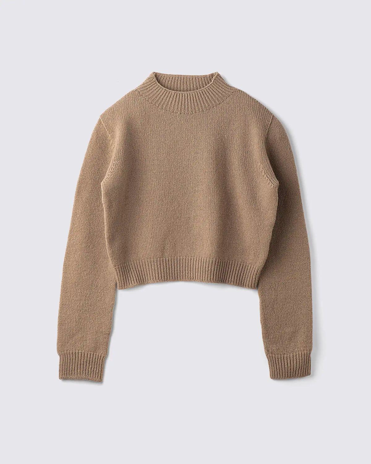 Maglione donna con collo lupetto in lana e cashmere colore Beige, made in Italy. Brand Matteo Fiorio Maglieria.