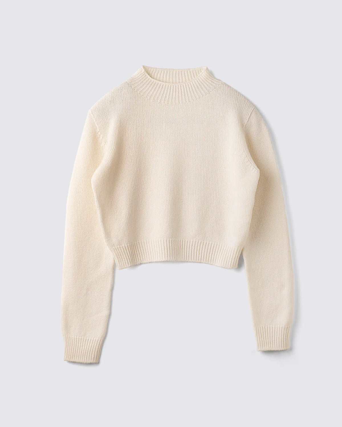 Maglione donna con collo lupetto in lana e cashmere colore bianco, made in Italy. Brand Matteo Fiorio Maglieria.