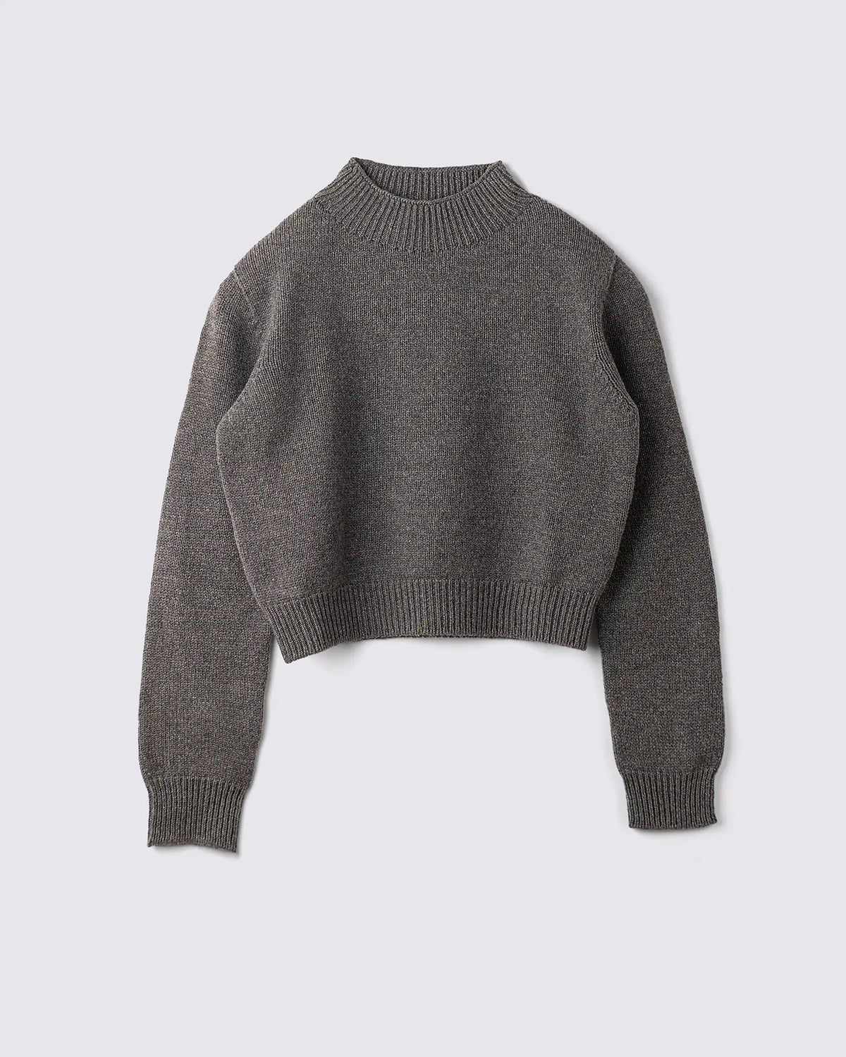 Maglione donna con collo lupetto in lana e cashmere colore Grigio, made in Italy. Brand Matteo Fiorio Maglieria.