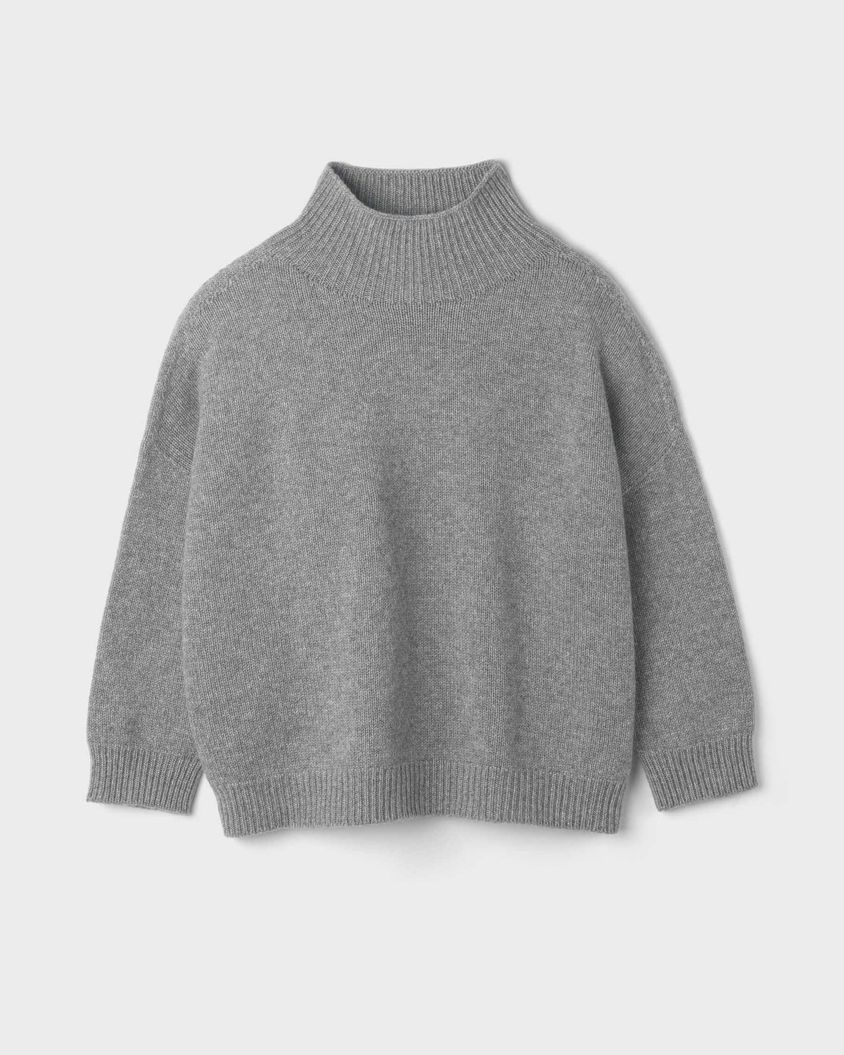 Maxi maglia Donna in puro Cashmere Colore Grigio chiaro, made in Italy. Brand Matteo Fiorio Maglieria