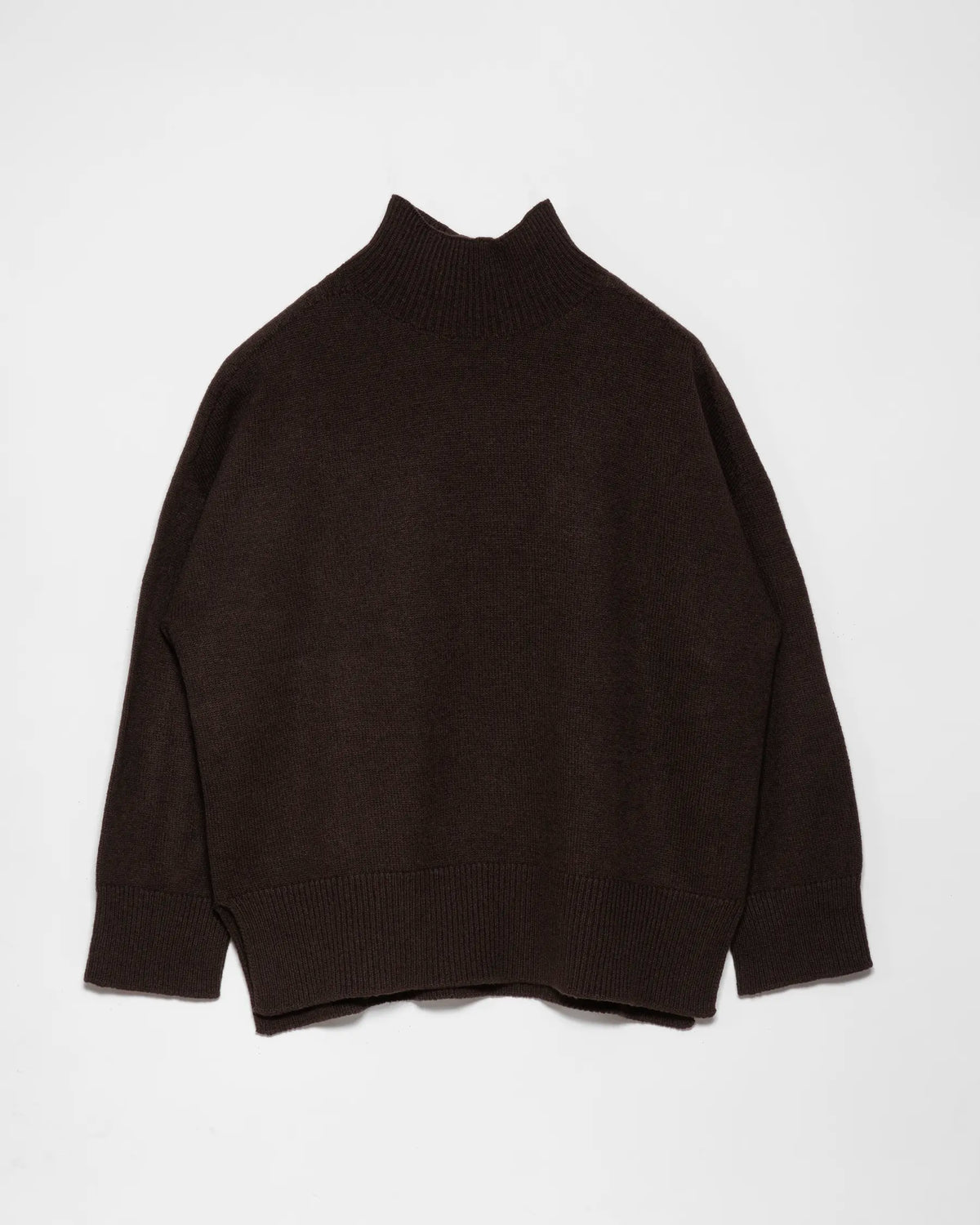 Maglione da donna con collo a lupetto  due fili in Lana e Cashmere colore Marrone. Brand Matteo Fiorio Maglieria