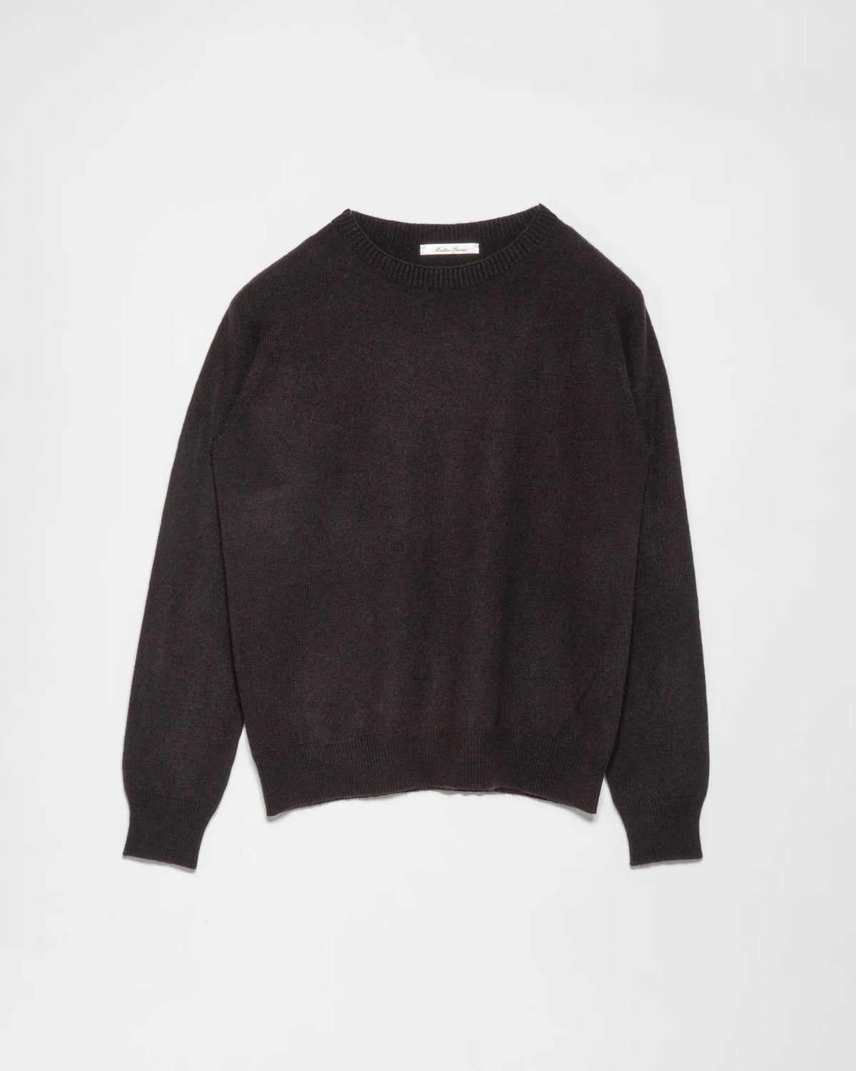 Girocollo donna a un filo in Puro Cashmere colore Marrone. Brand Matteo Fiorio Maglieria.
