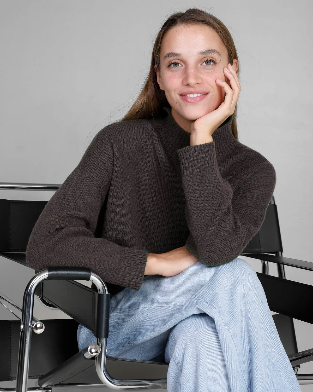 Maxi Turtleneck Sweater with Three Threads, Wool and Cashmere