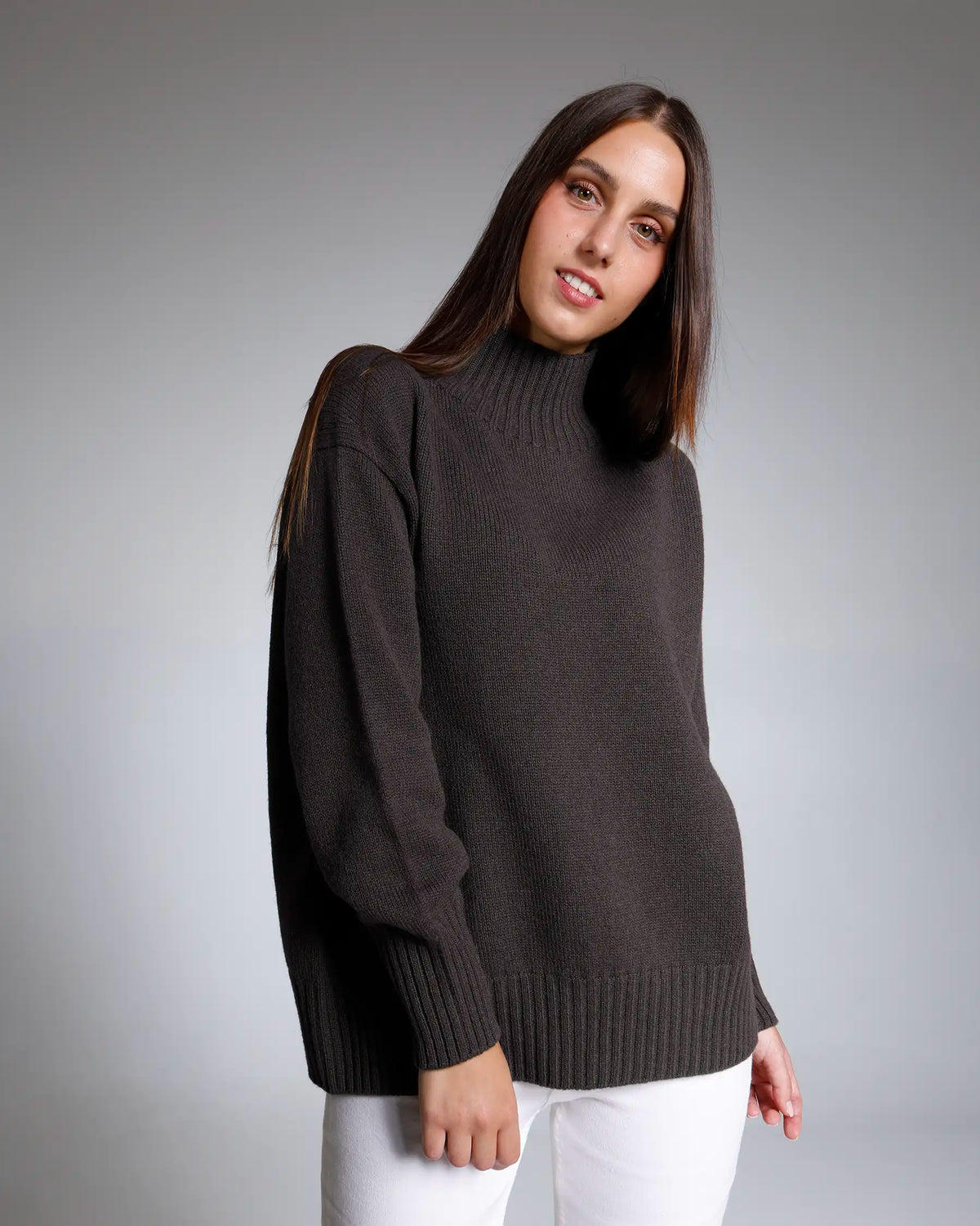 Lupetto Scatoletta Over Lana Merino e Cashmere 3 Fili